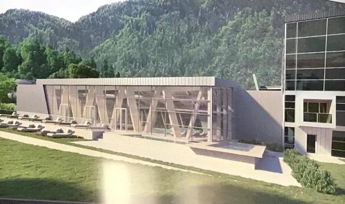 Il rendering del progetto termale di Arta Terme